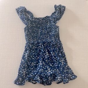 Aqua super cute blue floral dress with white